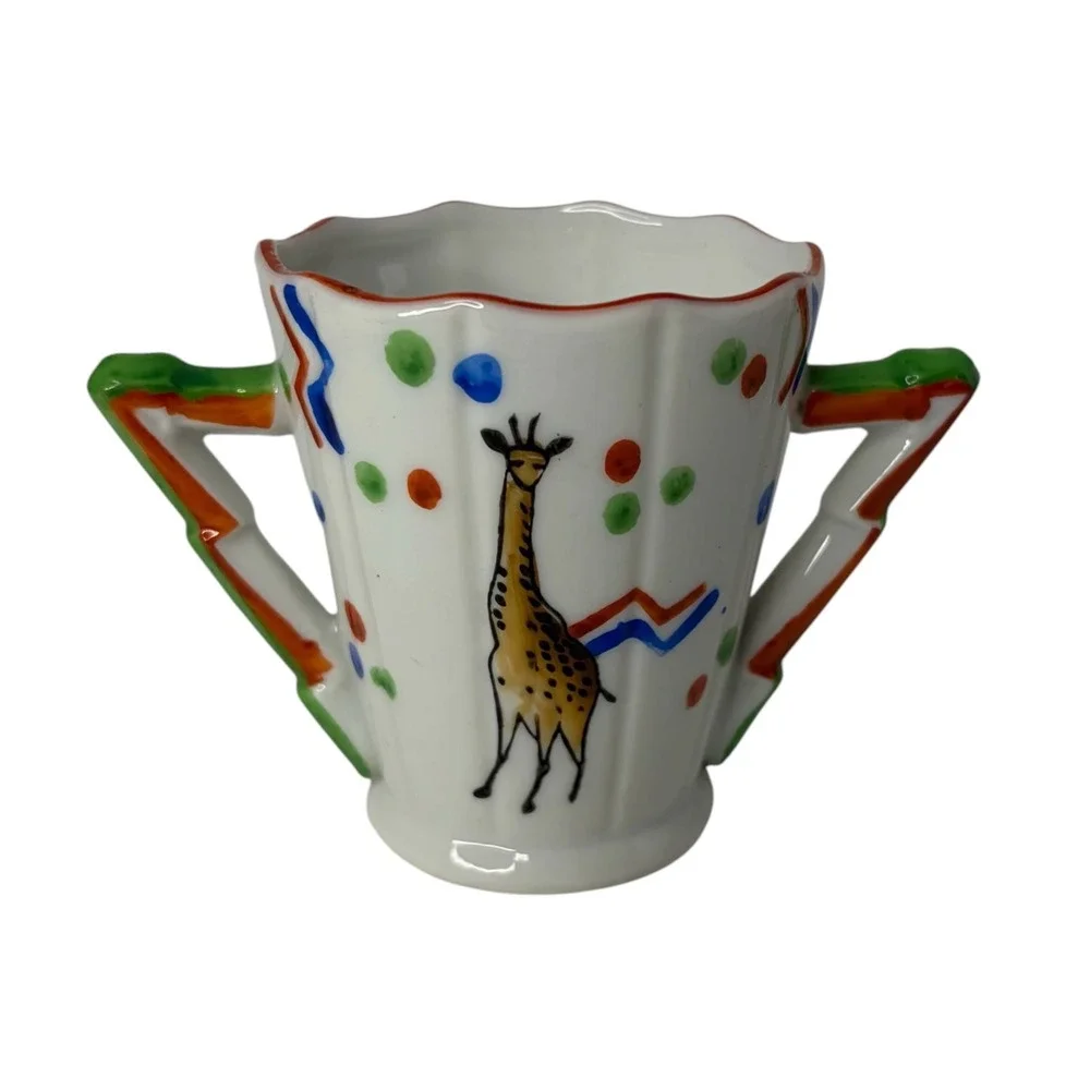 Vintage Japan Giraffe Creamer Sugar Bowl Set‎ Hand Painted Art Deco Original Box